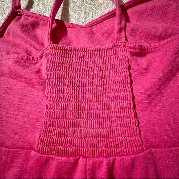 OLD NAVY Pink Fit & Flare Strap Dress Knit Cami Smock Back Criss-Cross Womens XS - Picture 6 of 13